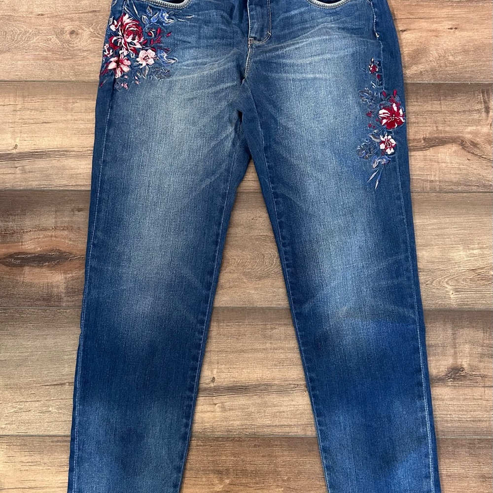 Embroidered Blue Jeans for Women